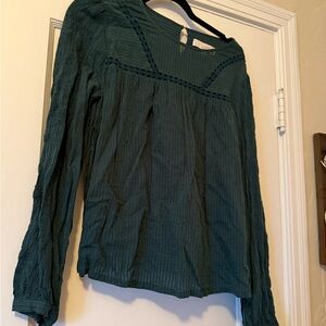 LOFT Teal Textured Blouse